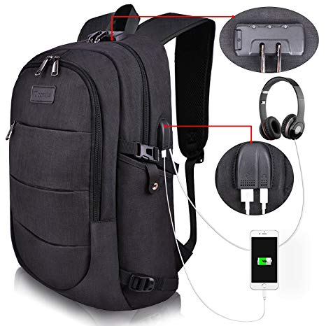 gift ideas for men who travel Tzowla Business Laptop Backpack Water Resistant Anti-Theft with USB Charging Port and Lock