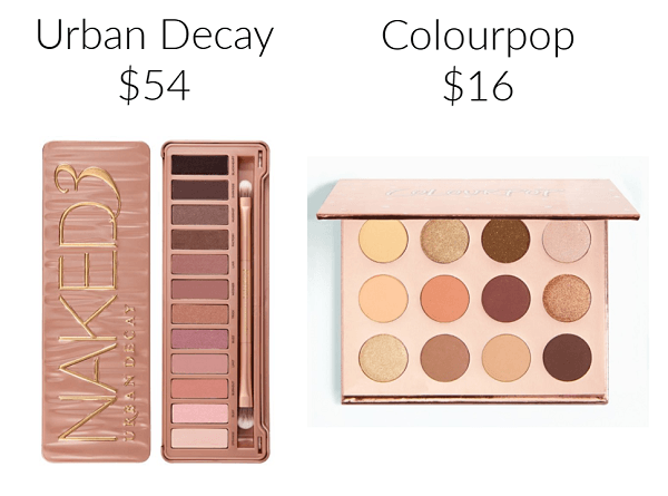 Drugstore Makeup Dupes eyeshadow COLOURPOP Double Entendre Pressed Powder Shadow Palette URBAN DECAY Naked3 Palette