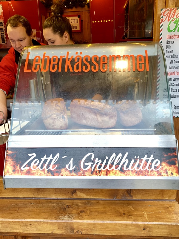Leberkase sausage sandwich Munich